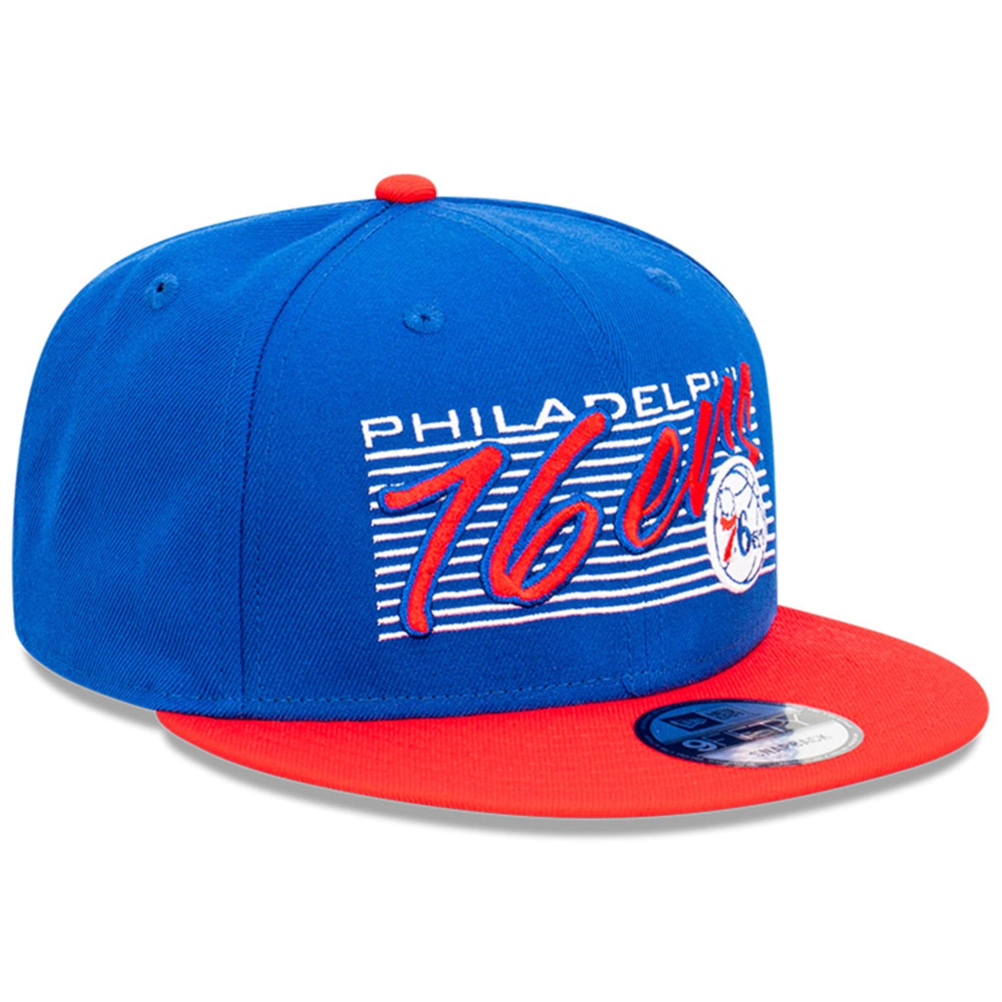 New Era Caps Philadelphia 76ers New Era NBA Retro Script 9FIFTY Snapback Hat - Blue