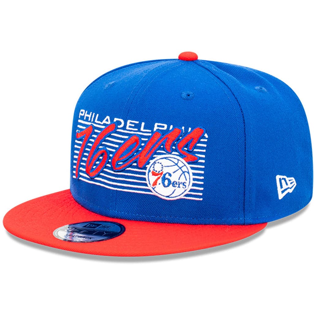 New Era Caps Philadelphia 76ers New Era NBA Retro Script 9FIFTY Snapback Hat - Blue