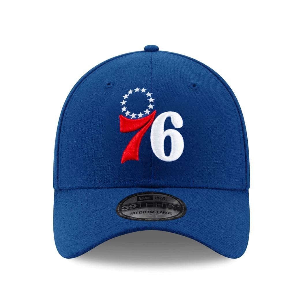 New Era Caps Philadelphia 76ers New Era NBA Team 39THIRTY Flex Fit Curve Hat - Blue