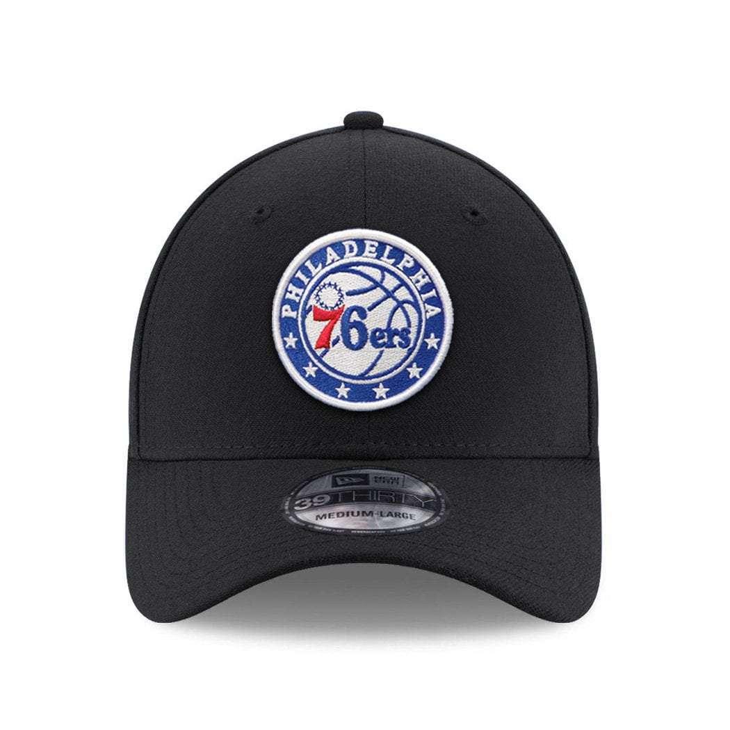 New Era Caps Philadelphia 76ers New Era NBA Team 39THIRTY Stretch-Fit Curve Hat - Black