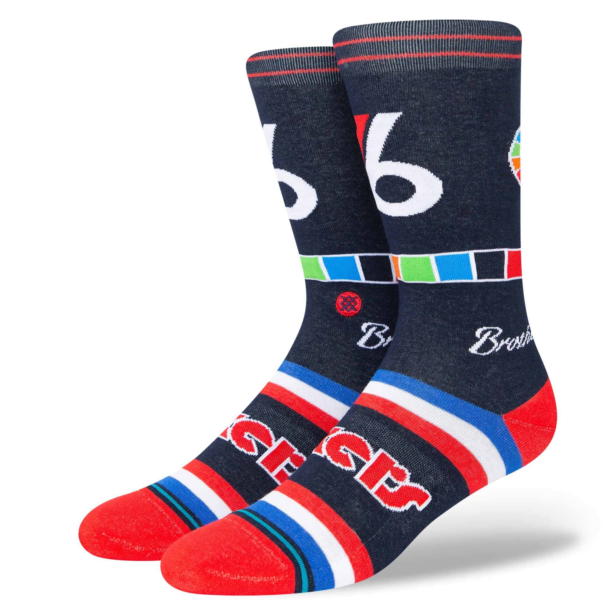 Stance Socks Large (9-12 US) Philadelphia 76ers Stance NBA 21-22 City Edition Crew Socks - Navy