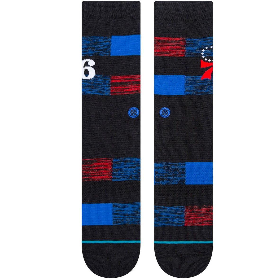 Stance Socks Large (9-12 US) Philadelphia 76ers Stance NBA Cryptic Crew Socks - Black