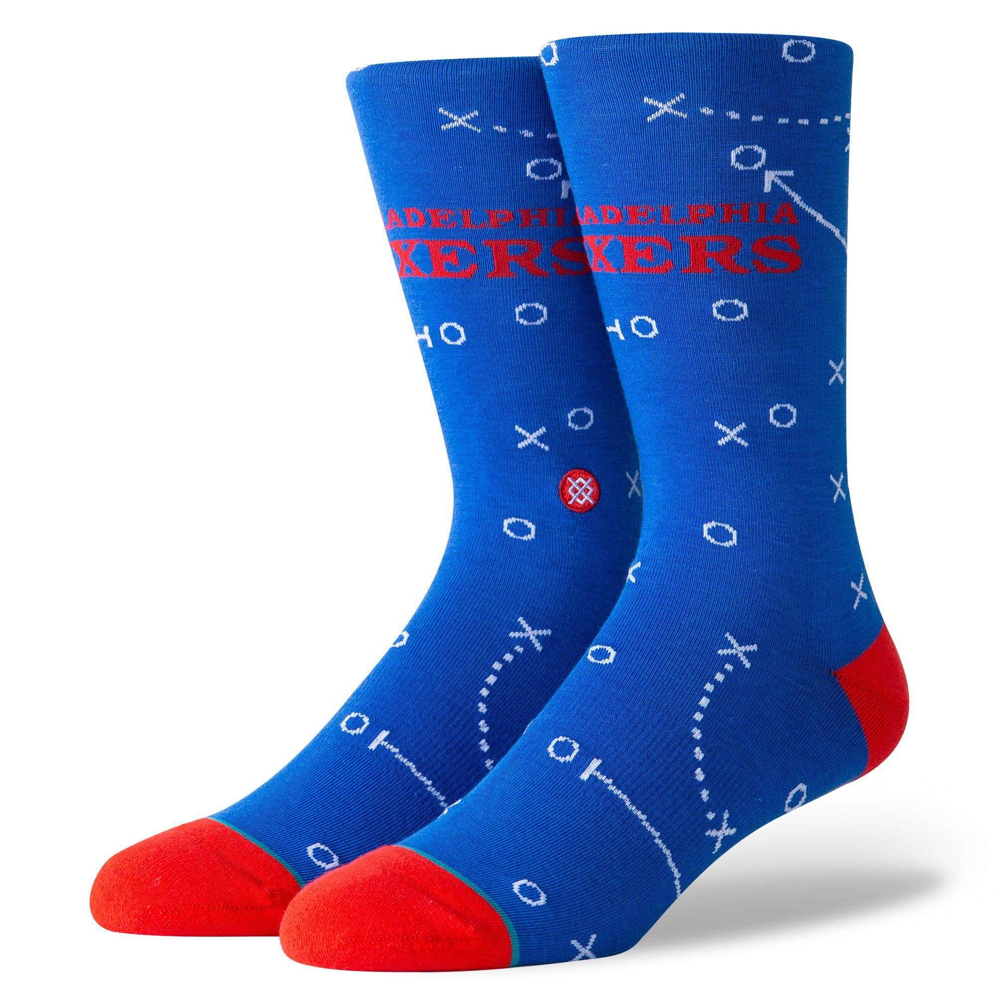 Stance Socks Philadelphia 76ers Stance NBA Playbook Crew Socks - Blue