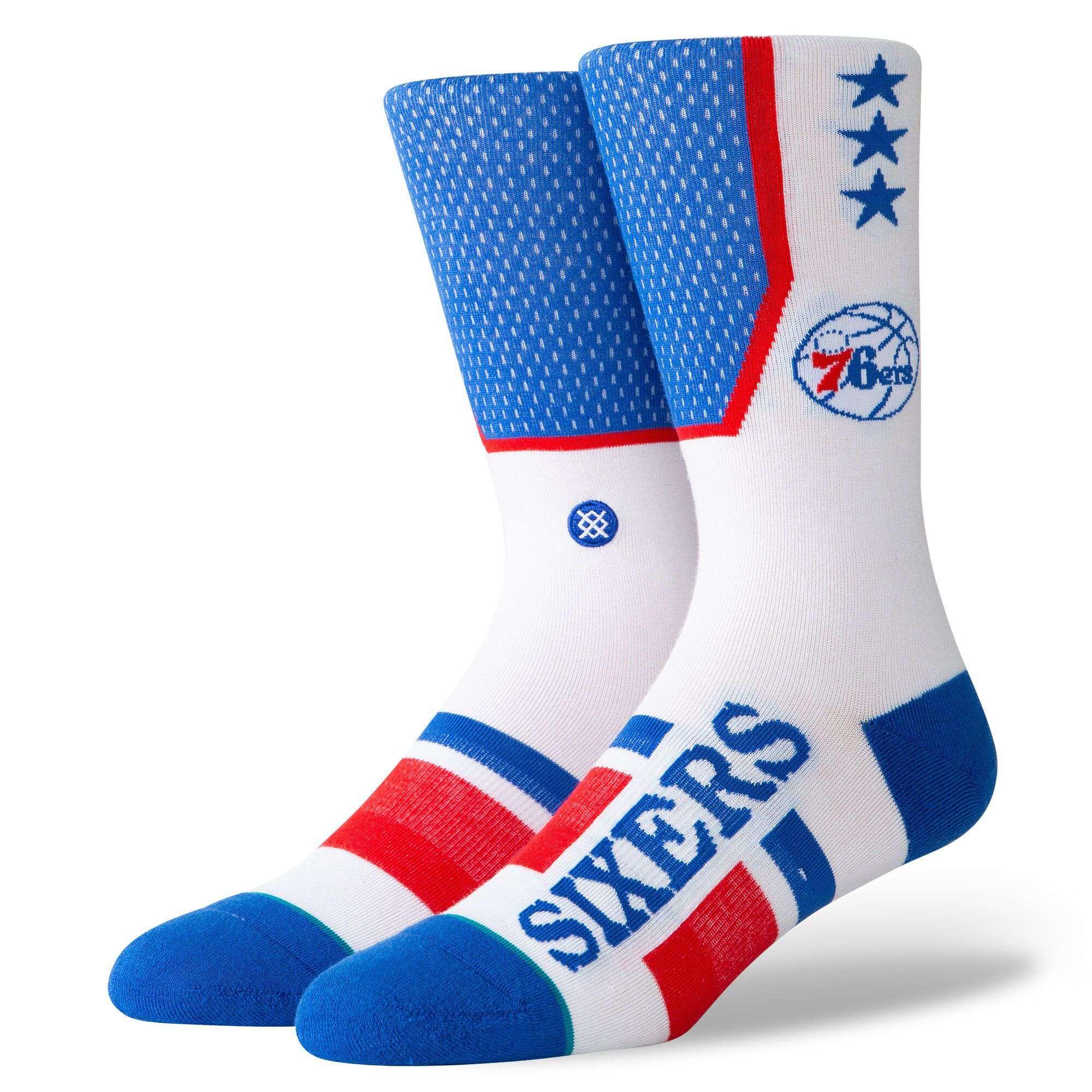 Stance Socks Philadelphia 76ers Stance NBA Shortcut Crew Socks - Blue/White