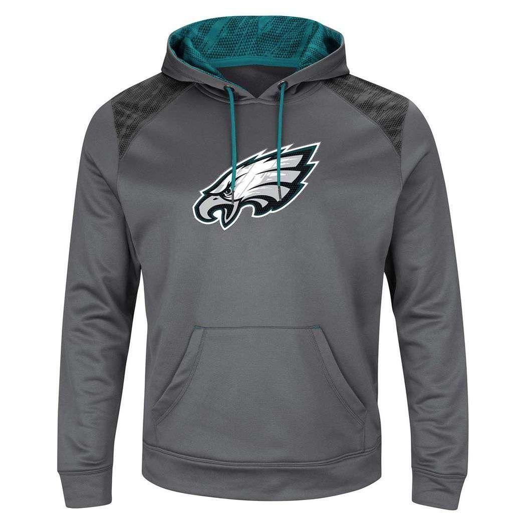 Majestic Athletic Jumpers XXL Philadelphia Eagles Majestic NFL Armor Performance Hoodie Jumper - Grey