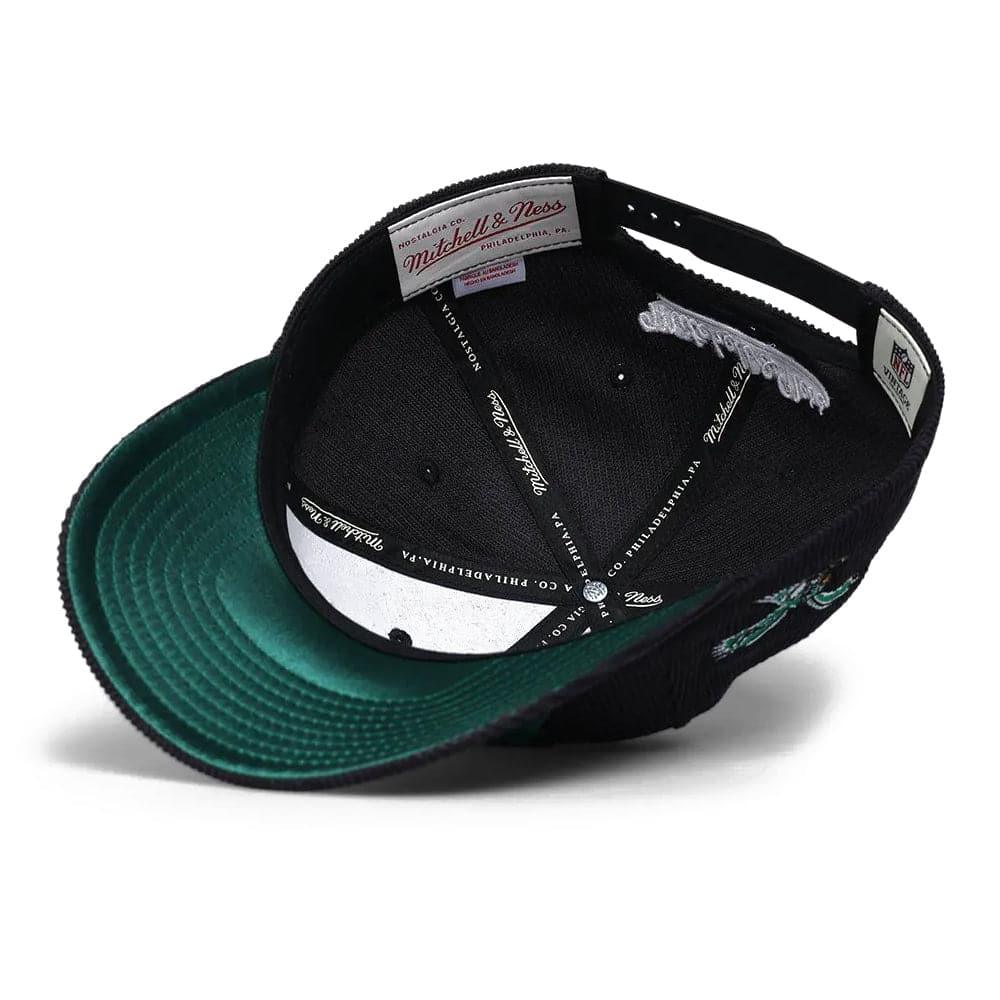 Mitchell And Ness Caps Philadelphia Eagles Mitchell & Ness NFL Montage Pre-Curved Deadstock Snapback Hat - Black