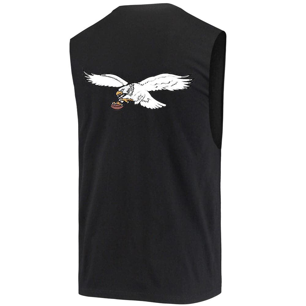 Mitchell And Ness T-Shirts Philadelphia Eagles Mitchell & Ness NFL Retro Repeat Muscle T-Shirt - Black