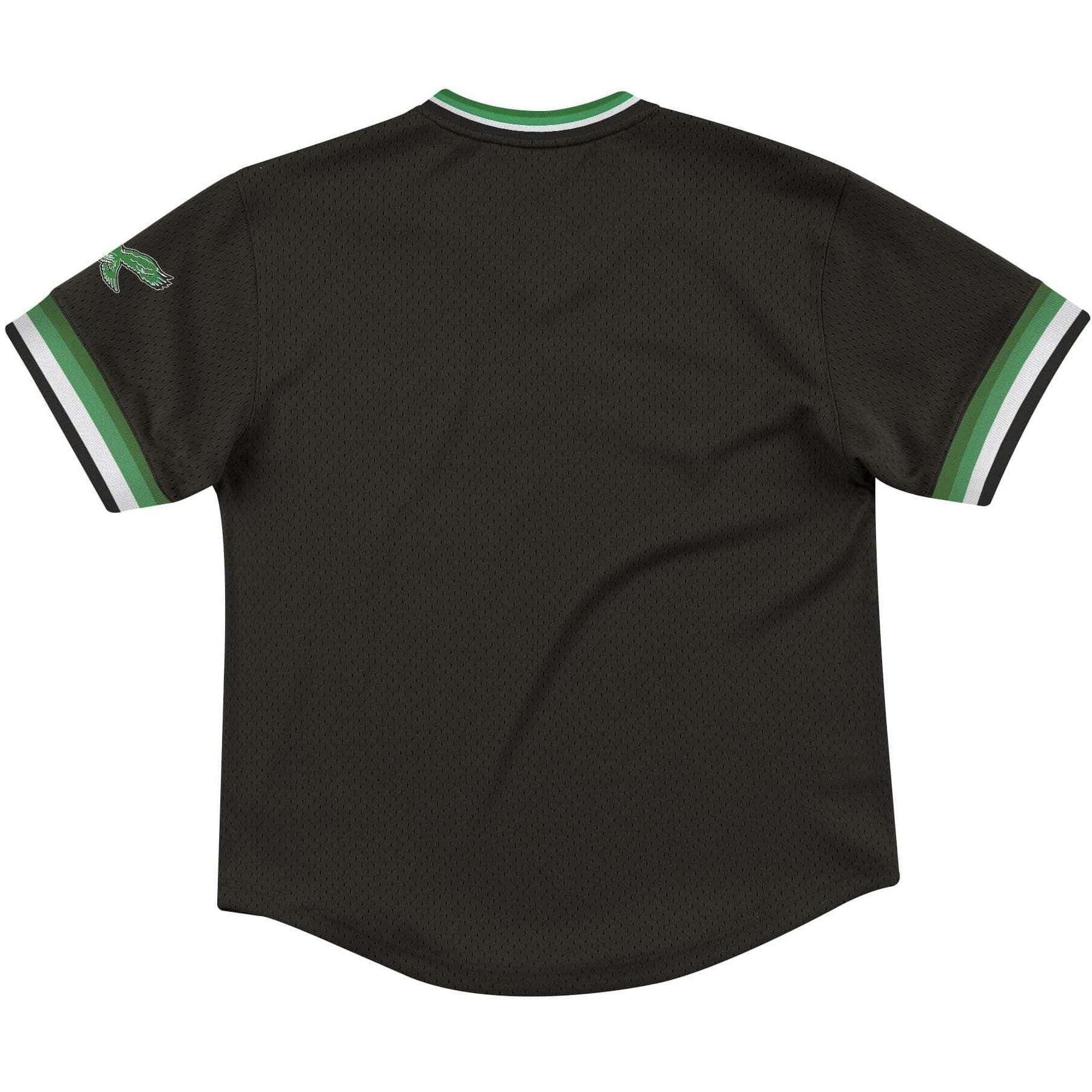 Mitchell And Ness T-Shirts Philadelphia Eagles Mitchell & Ness NFL Special Script Mesh V-Neck - Black