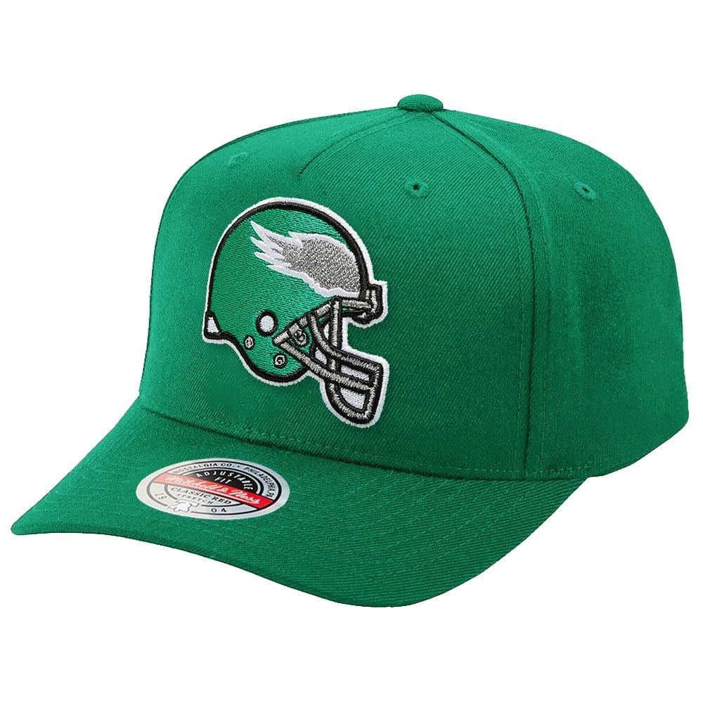 Mitchell And Ness Caps Philadelphia Eagles Mitchell & Ness NFL Sweep Right Classic Red Curve Snapback Hat - Green