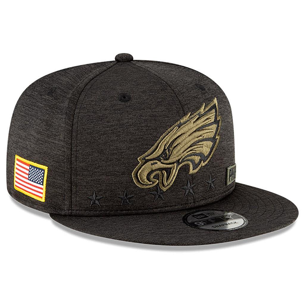 New Era Caps Philadelphia Eagles New Era NFL 2020 Salute To Service 9FIFTY Snapback Hat - Black