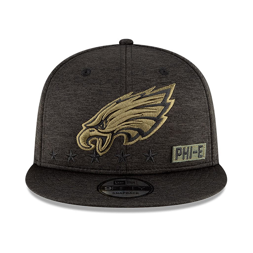 New Era Caps Philadelphia Eagles New Era NFL 2020 Salute To Service 9FIFTY Snapback Hat - Black