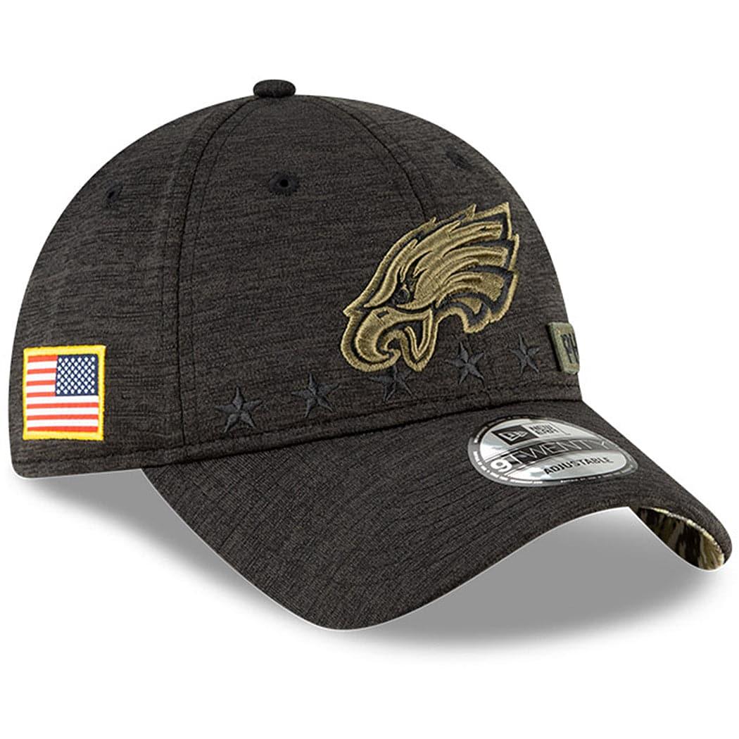 New Era Caps Philadelphia Eagles New Era NFL 2020 Salute To Service 9TWENTY Curve Hat - Black