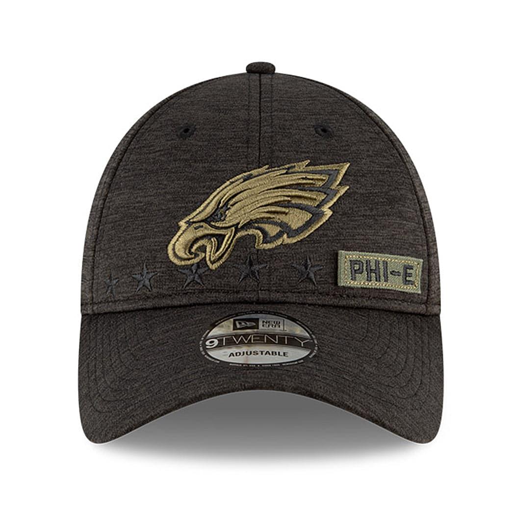 New Era Caps Philadelphia Eagles New Era NFL 2020 Salute To Service 9TWENTY Curve Hat - Black