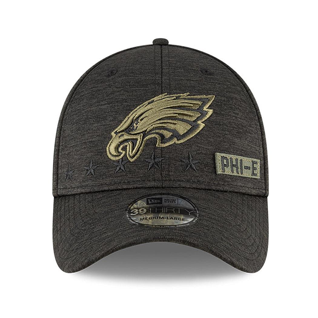 New Era Caps Philadelphia Eagles New Era NFL 2020 Sideline 39THIRTY Flex Fit Curve Hat - Black
