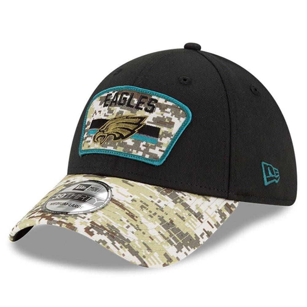 New Era Caps Philadelphia Eagles New Era NFL 2021 Salute To Service 39THIRTY Flex Fit Hat - Black