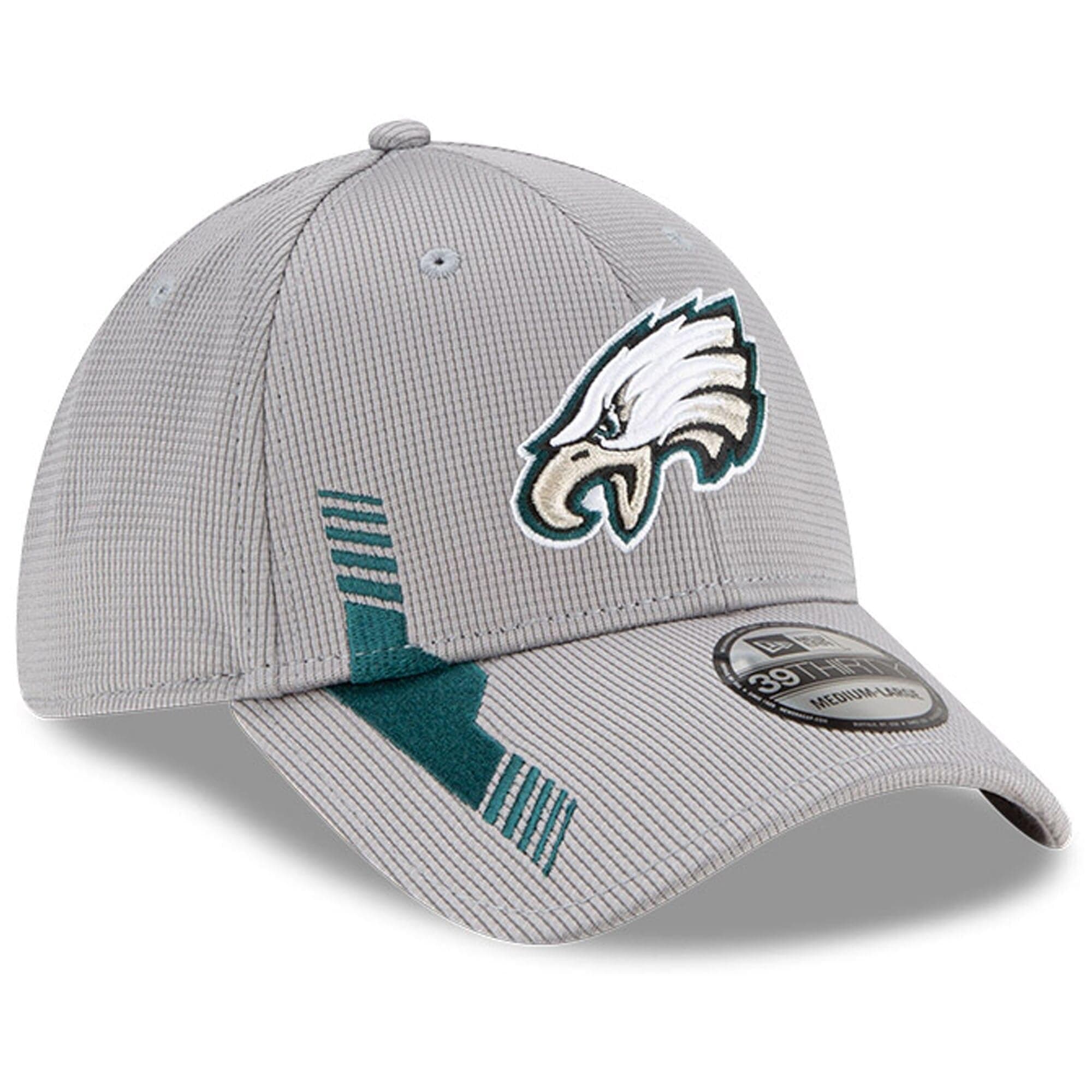 New Era Caps Philadelphia Eagles New Era NFL 2021 Sideline Home 39THIRTY Flex Fit Hat - Grey