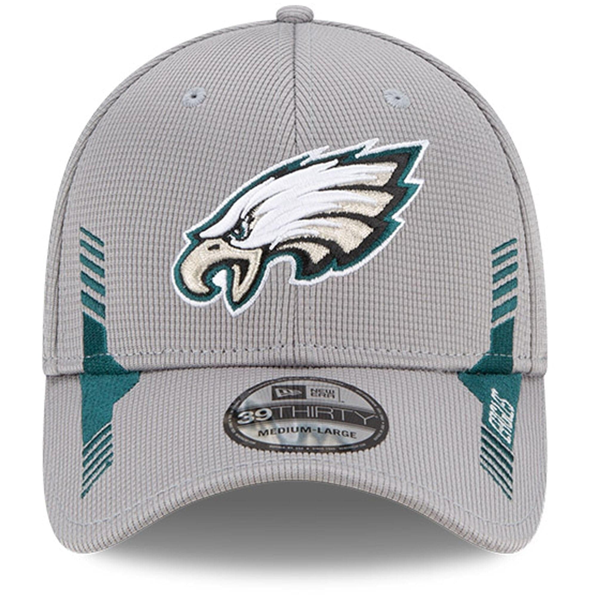 New Era Caps Philadelphia Eagles New Era NFL 2021 Sideline Home 39THIRTY Flex Fit Hat - Grey