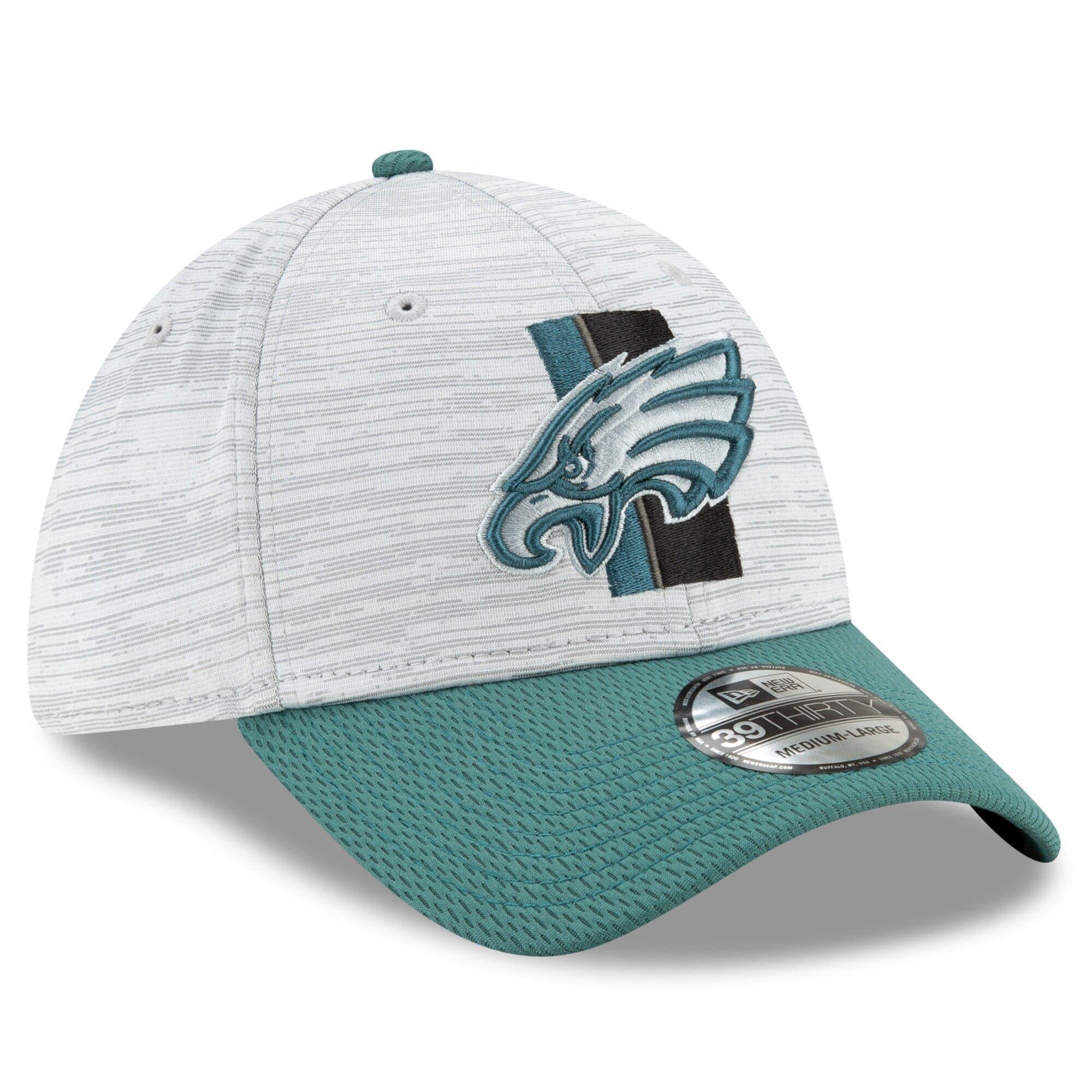 New Era Caps Philadelphia Eagles New Era NFL 2021 Training Camp 39THIRTY Flex Fit Curve Hat - Grey