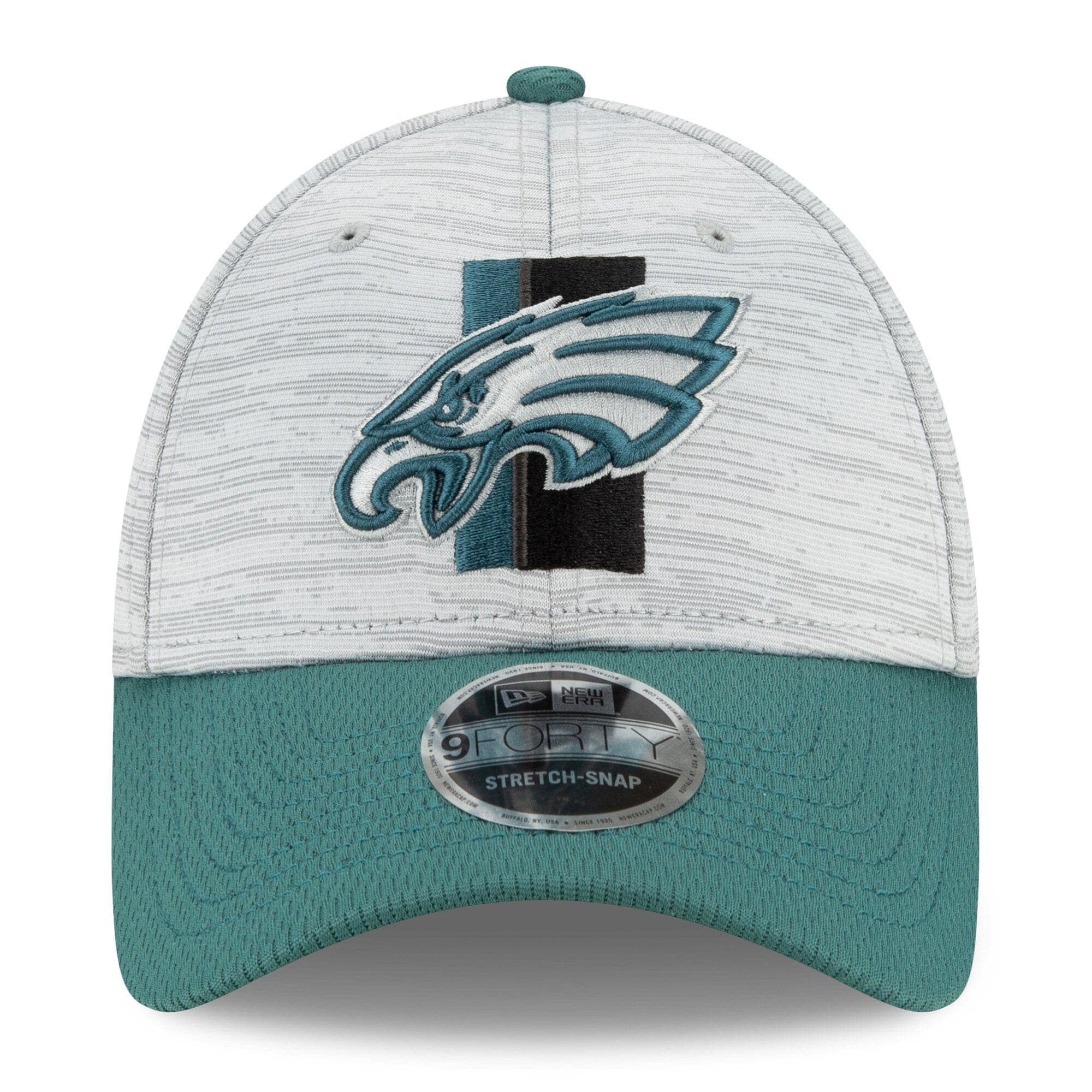 New Era Caps Philadelphia Eagles New Era NFL 2021 Training Camp 9FORTY Curve Stretch Snapback Hat - Grey