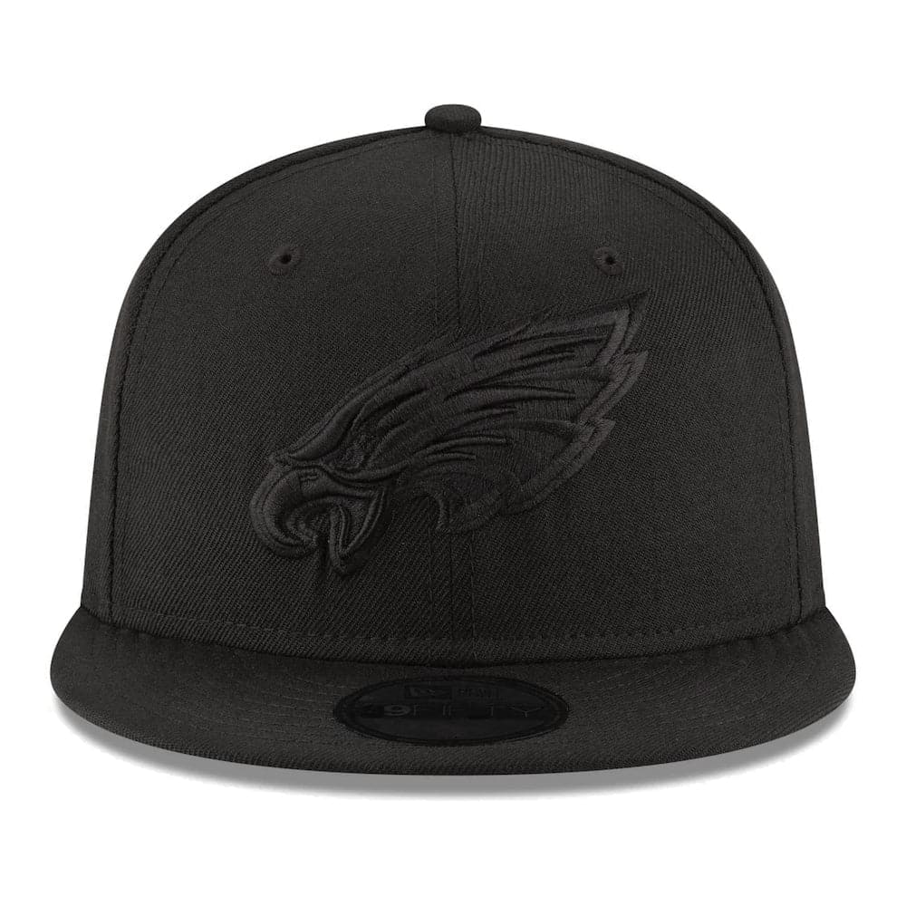 New Era Caps Philadelphia Eagles New Era NFL Black On Black 9FIFTY Snapback Hat - Black