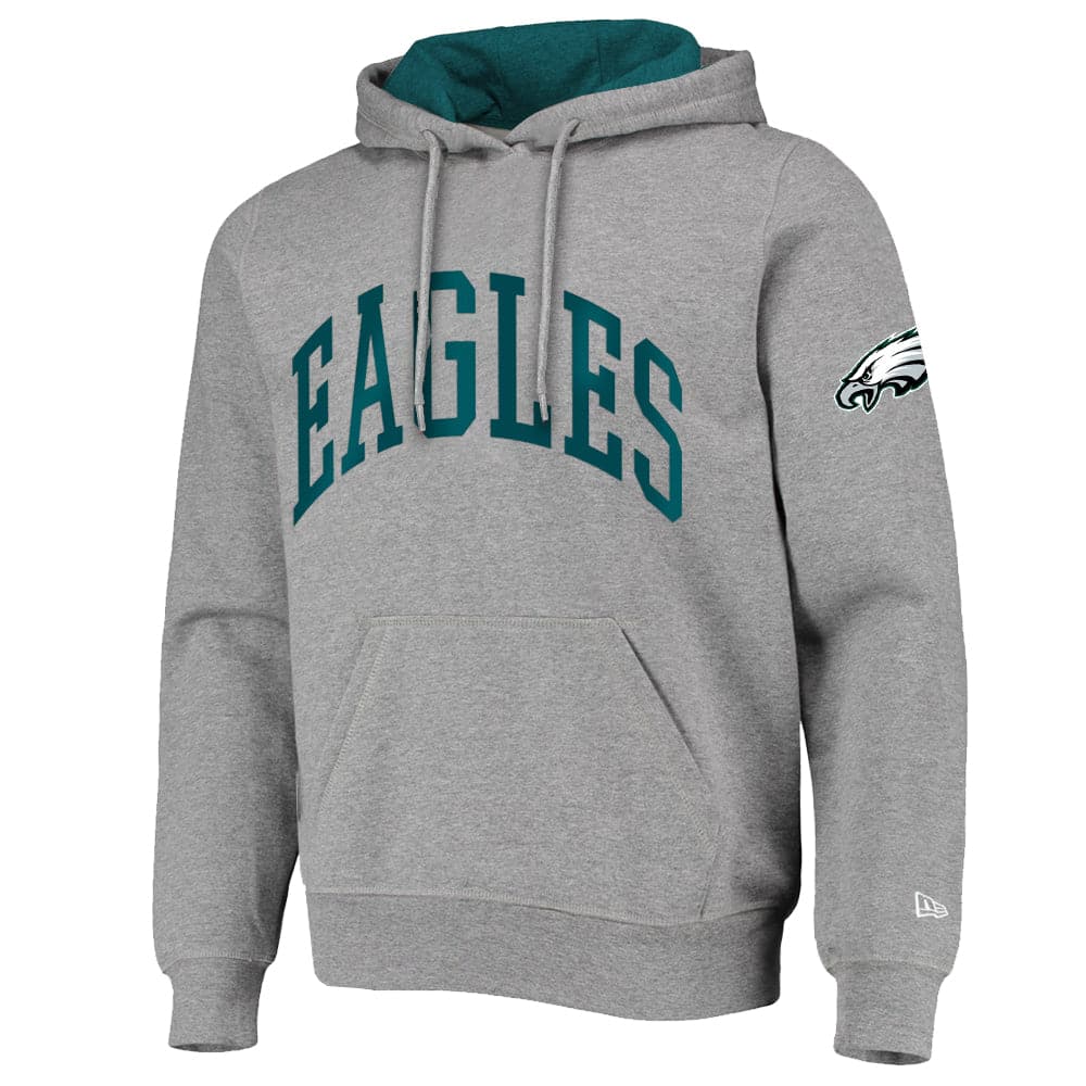 New Era Jumpers Philadelphia Eagles New Era NFL Block Arch Hoodie Jumper - Heather Grey