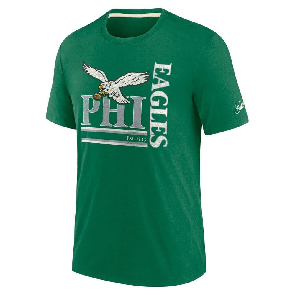 Nike T-Shirts Philadelphia Eagles Nike NFL Historic Logo Tri-Blend T-Shirt - Green