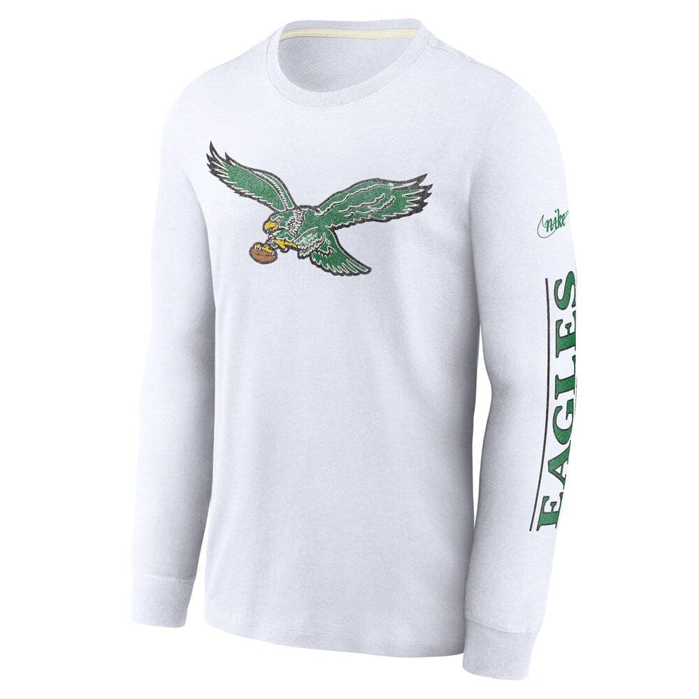 Nike T-Shirts Philadelphia Eagles Nike NFL Historic Long Sleeve Tri-Blend T-Shirt - White