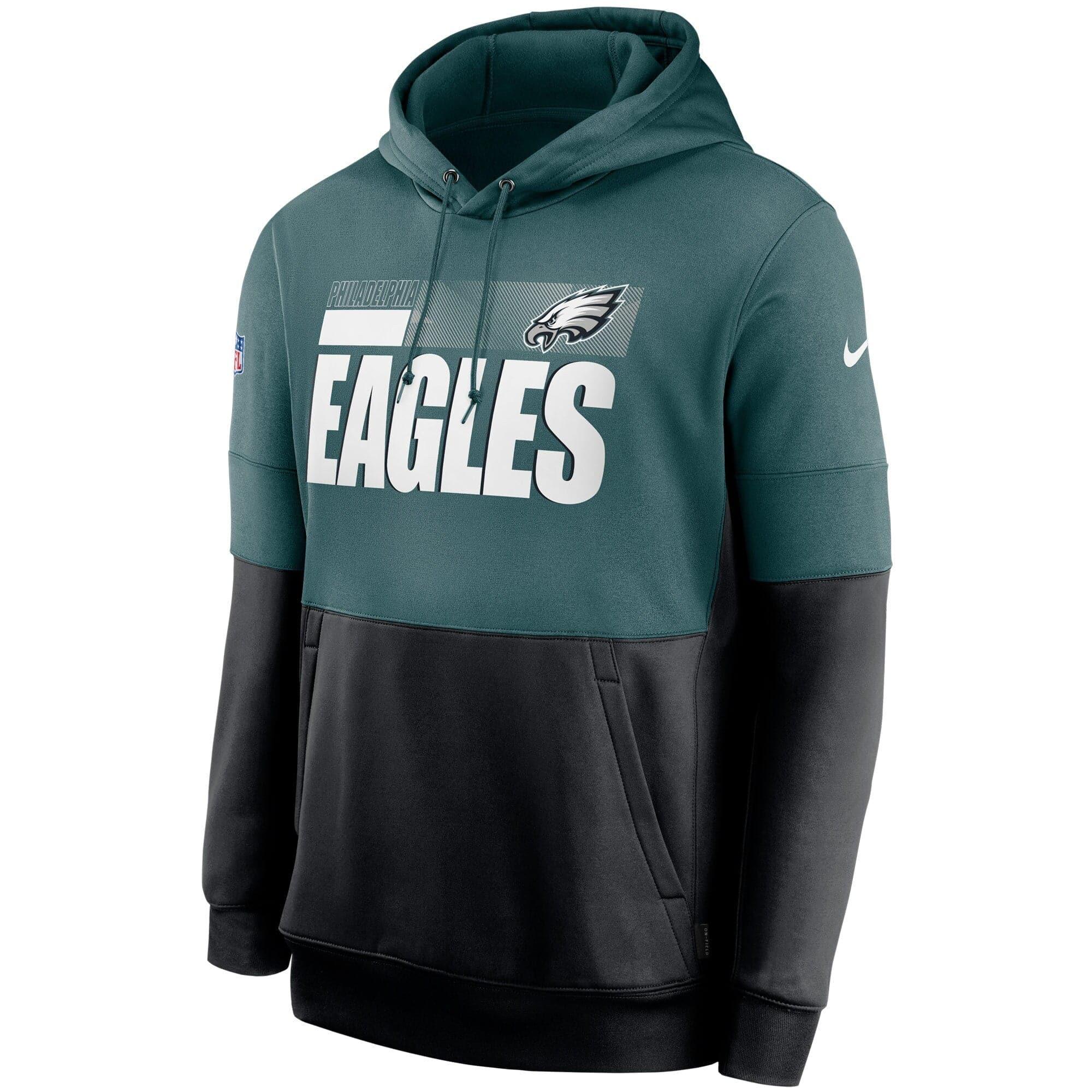 Nike Jumpers Philadelphia Eagles Nike NFL TN Lockup Therma Hoodie Jumper - Green/Black
