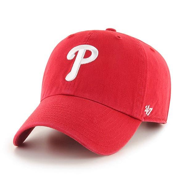 47 Brand Caps Philadelphia Phillies '47 MLB Team Clean Up Strapback Hat - Red