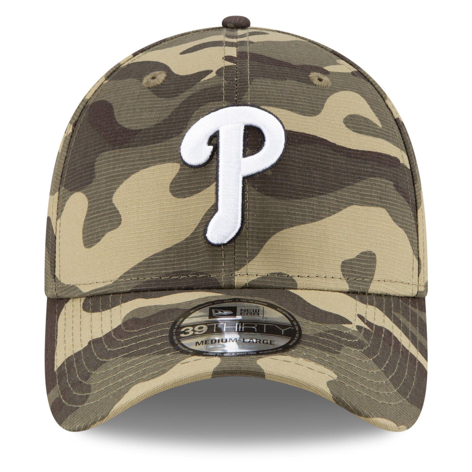 New Era Caps Philadelphia Phillies New Era MLB 2021 Armed Forces 39THIRTY Flex Fit Curve Hat - Camo