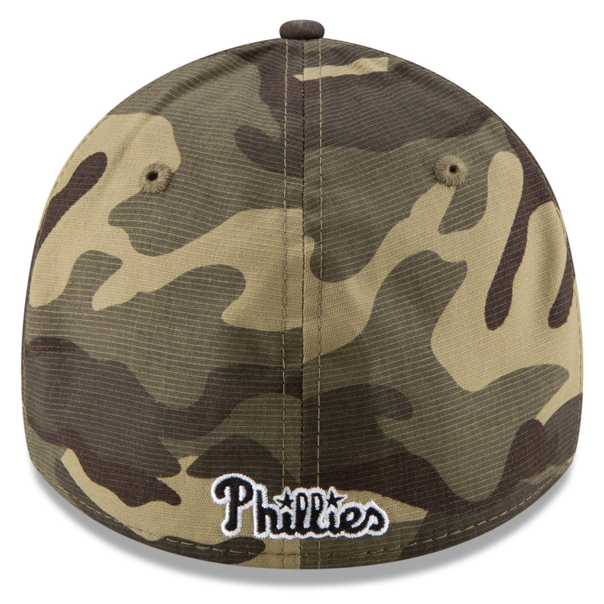 New Era Caps Philadelphia Phillies New Era MLB 2021 Armed Forces 39THIRTY Flex Fit Curve Hat - Camo