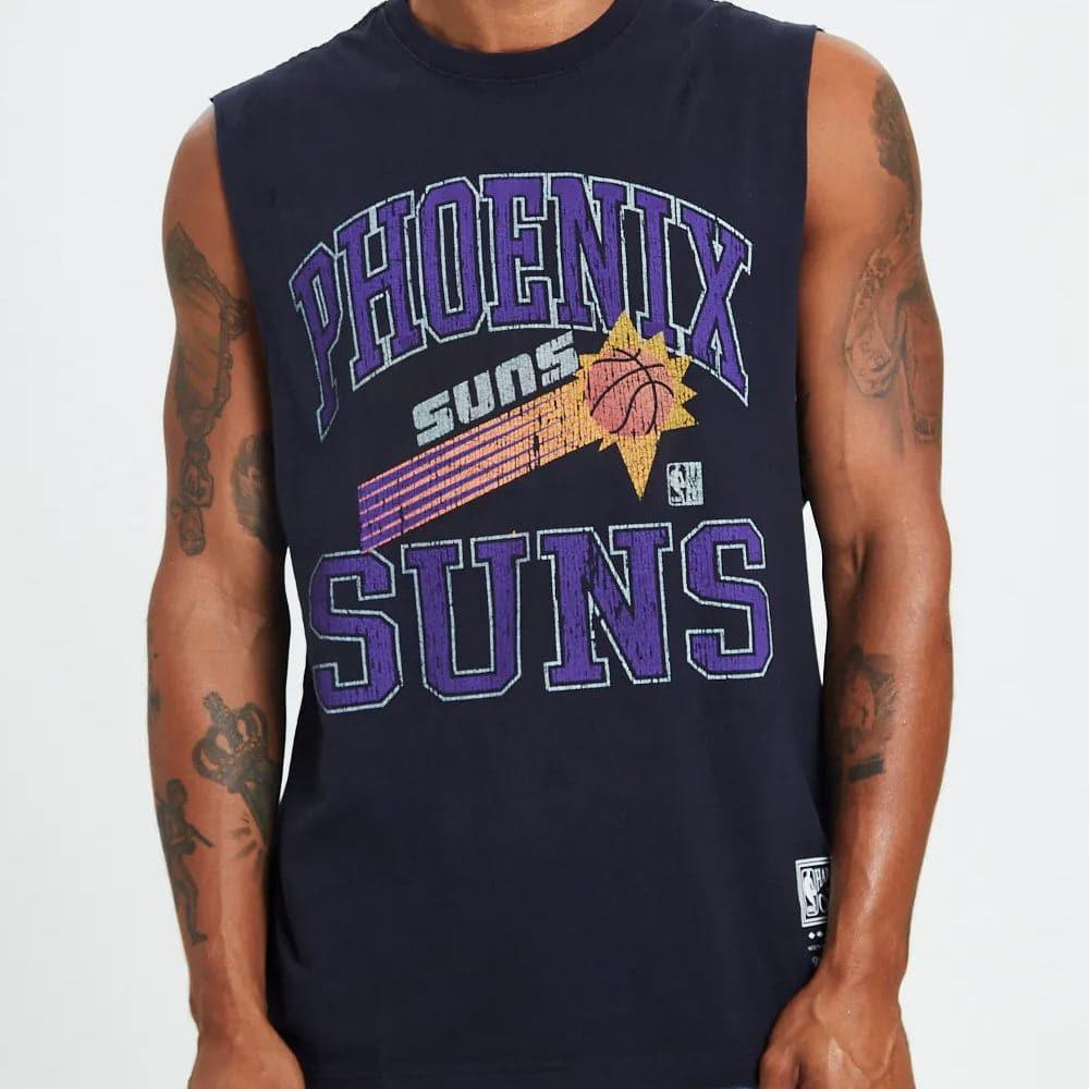 Mitchell And Ness T-Shirts Phoenix Suns Mitchell & Ness NBA HWC Ivy Arch Vintage Muscle T-Shirt - Faded Black