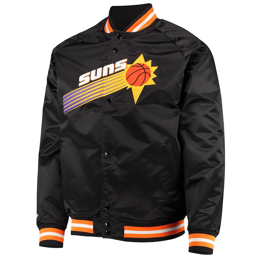 Mitchell And Ness Jackets Phoenix Suns Mitchell & Ness NBA Lightweight HWC Satin Jacket - Black
