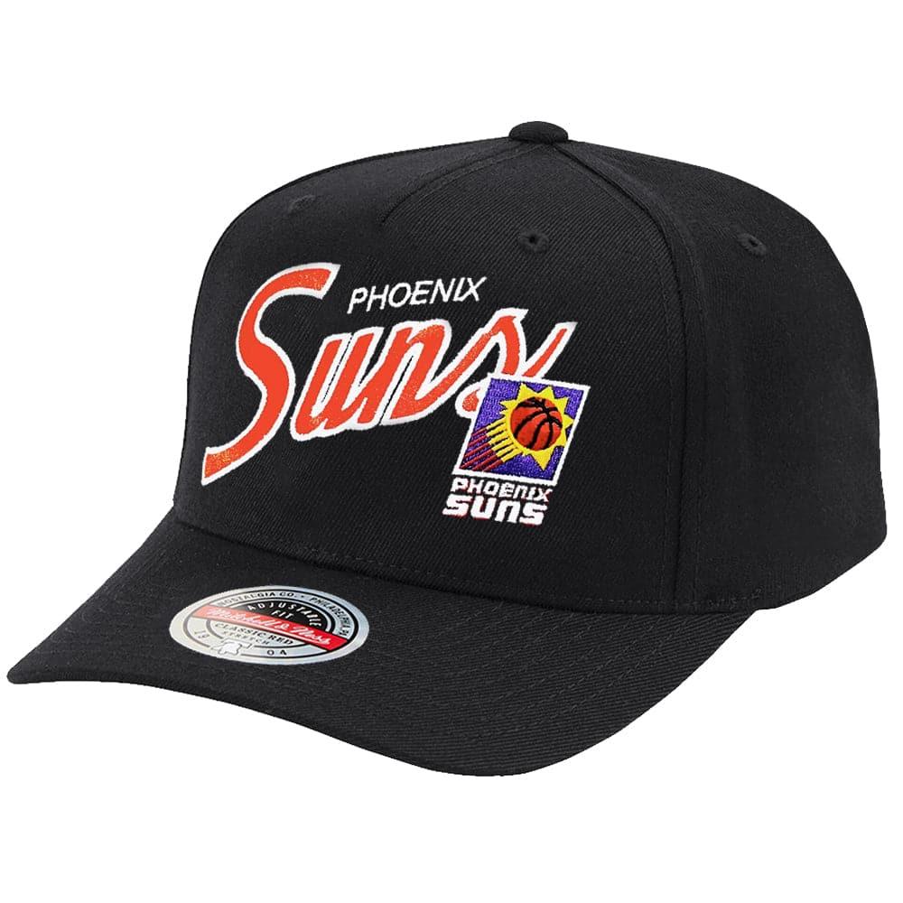 Mitchell And Ness Caps Phoenix Suns Mitchell & Ness NBA Logo Script Classic Red Snapback Hat - Black