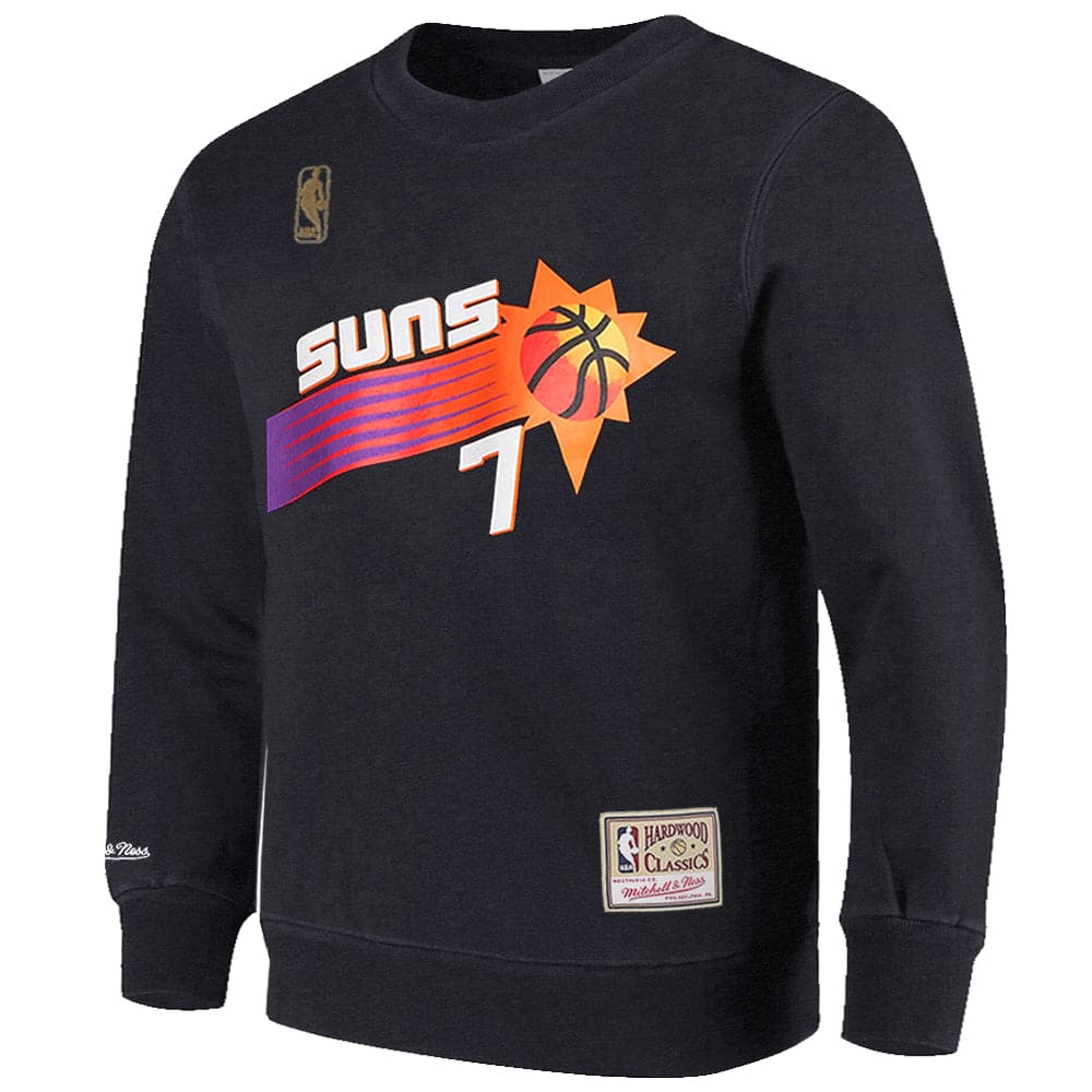 Mitchell And Ness Jumpers Phoenix Suns Mitchell & Ness NBA Wordmark Vintage Crew Jumper - Faded Black