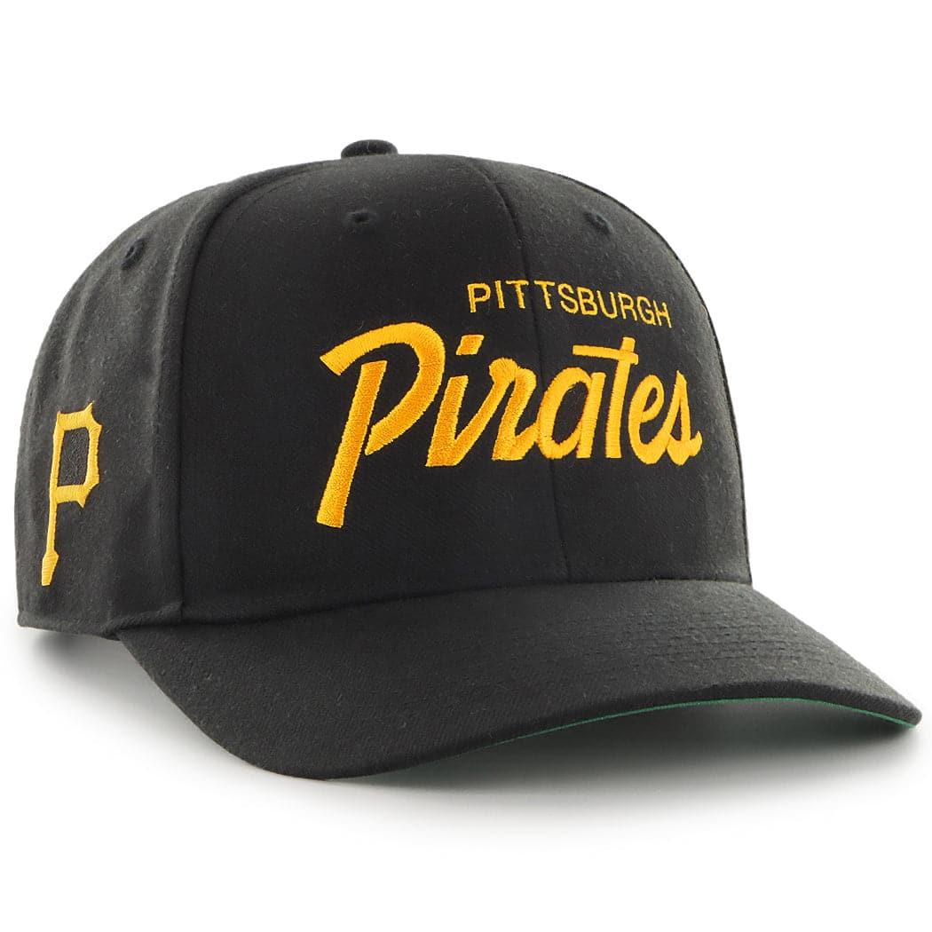47 Brand Caps Pittsburgh Pirates ‘47 MLB Replica Script MVP DP Pre-Curved Snapback Hat - Black