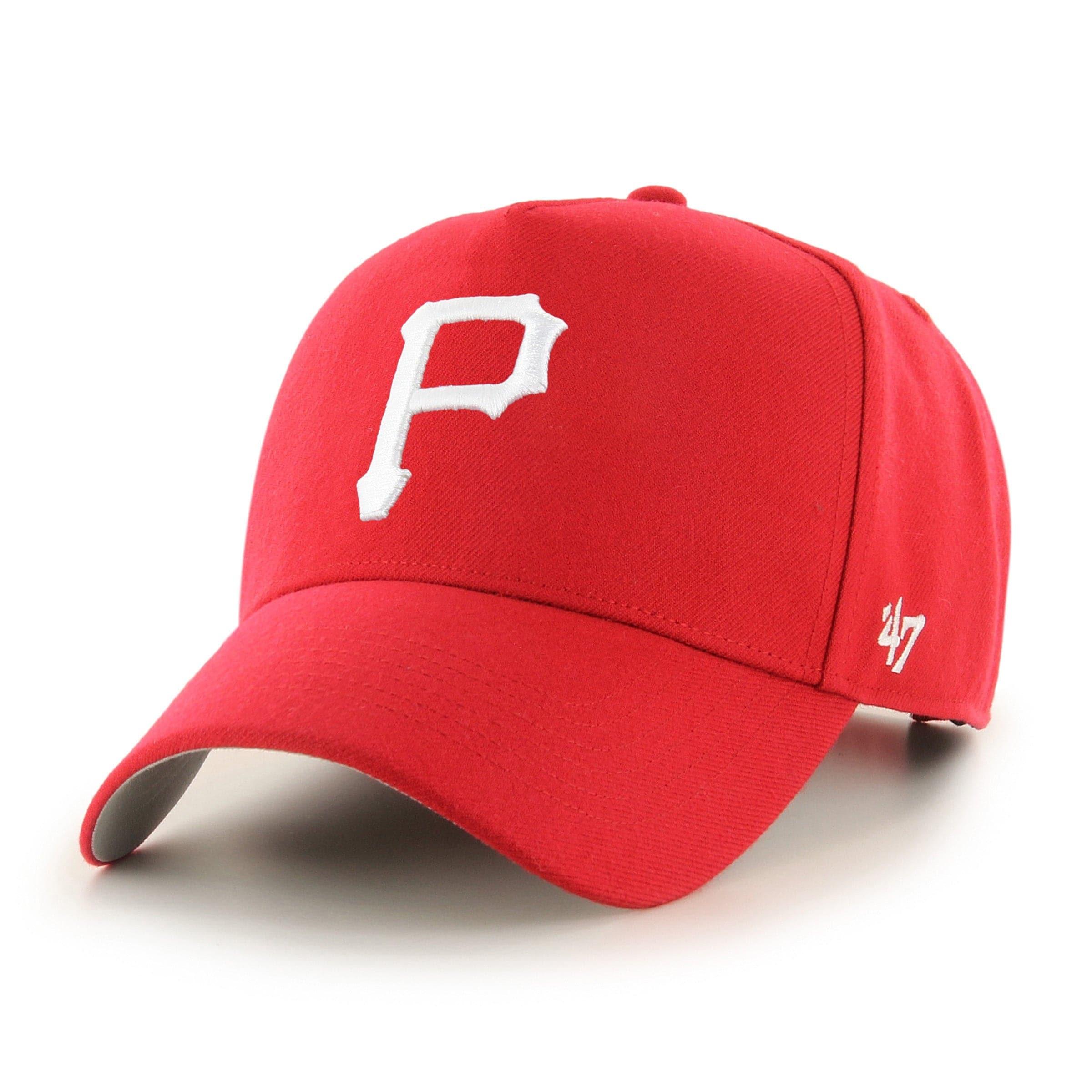 47 Brand Caps Pittsburgh Pirates ‘47 MLB White Logo MVP DT Curve Snapback Hat - Red