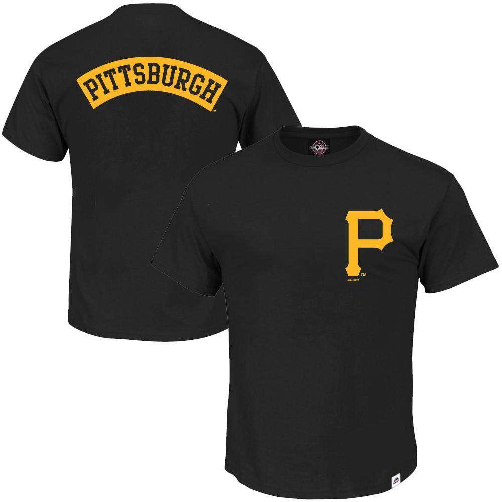Majestic Athletic T-Shirts M Pittsburgh Pirates Majestic MLB Finter T-Shirt - Black