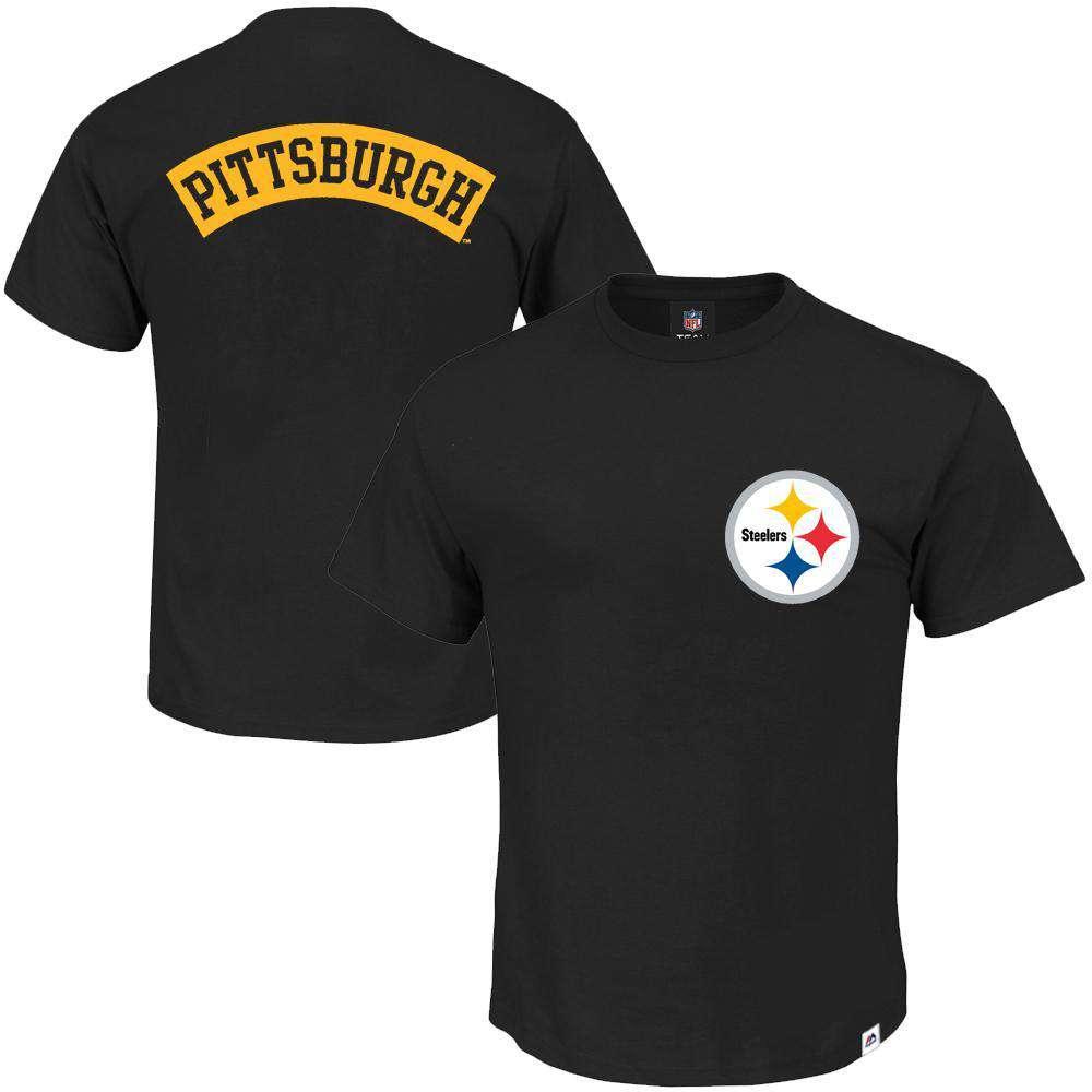 Majestic Athletic T-Shirts Pittsburgh Steelers Majestic NFL Finter T-Shirt - Black