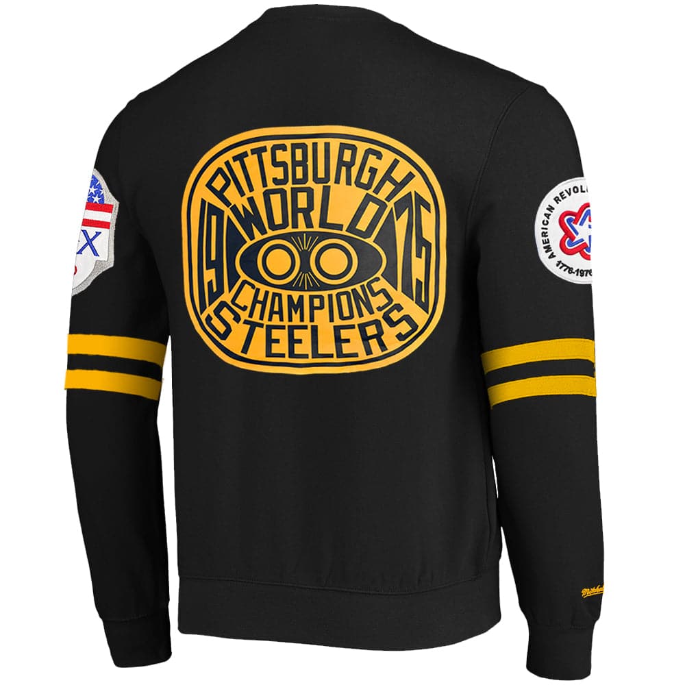 Mitchell And Ness Jumpers Pittsburgh Steelers Mitchell & Ness NFL All Over 2.0 Crew Jumper - Yellow