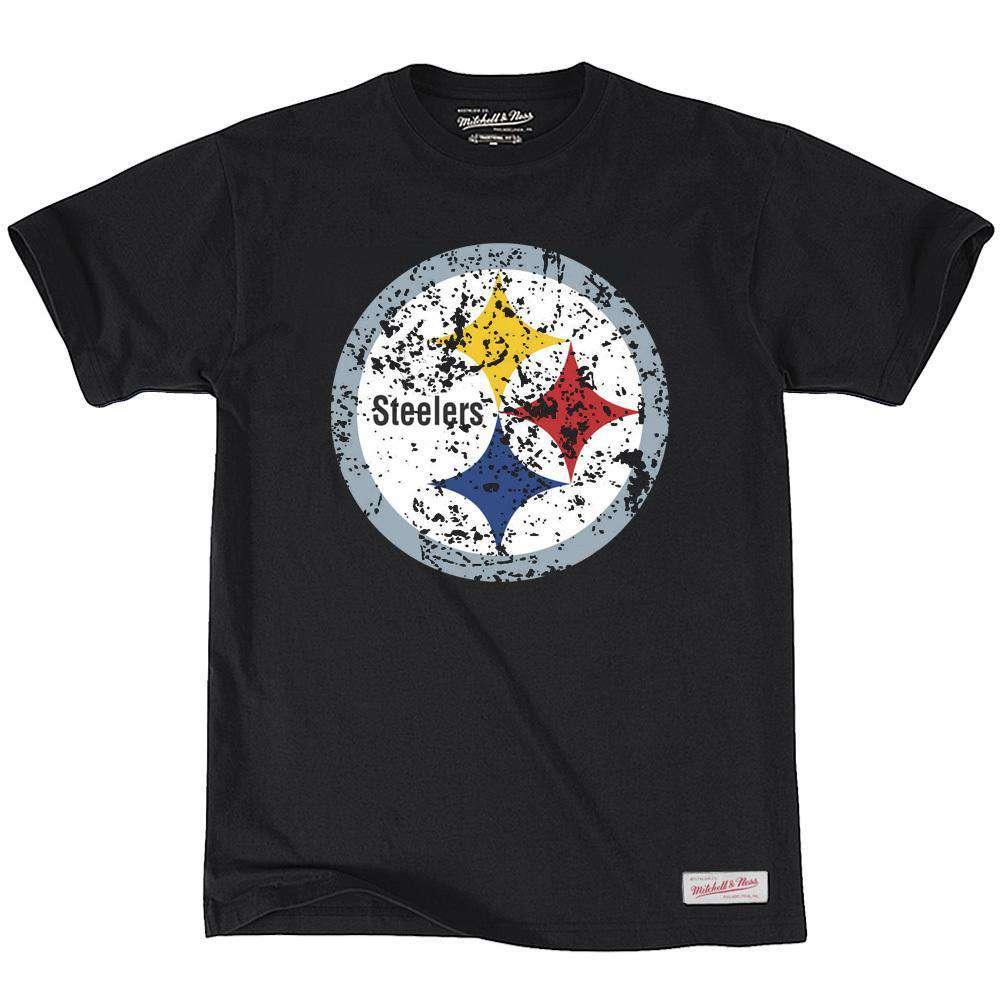 Mitchell And Ness T-Shirts S Pittsburgh Steelers Mitchell & Ness NFL Distressed T-Shirt - Black