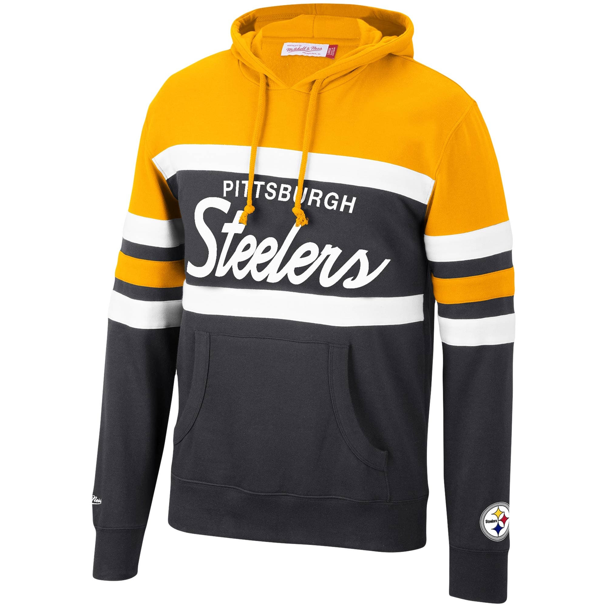 Mitchell And Ness Jumpers Pittsburgh Steelers Mitchell & Ness NFL Head Coach Premium Hoodie Jumper - Black
