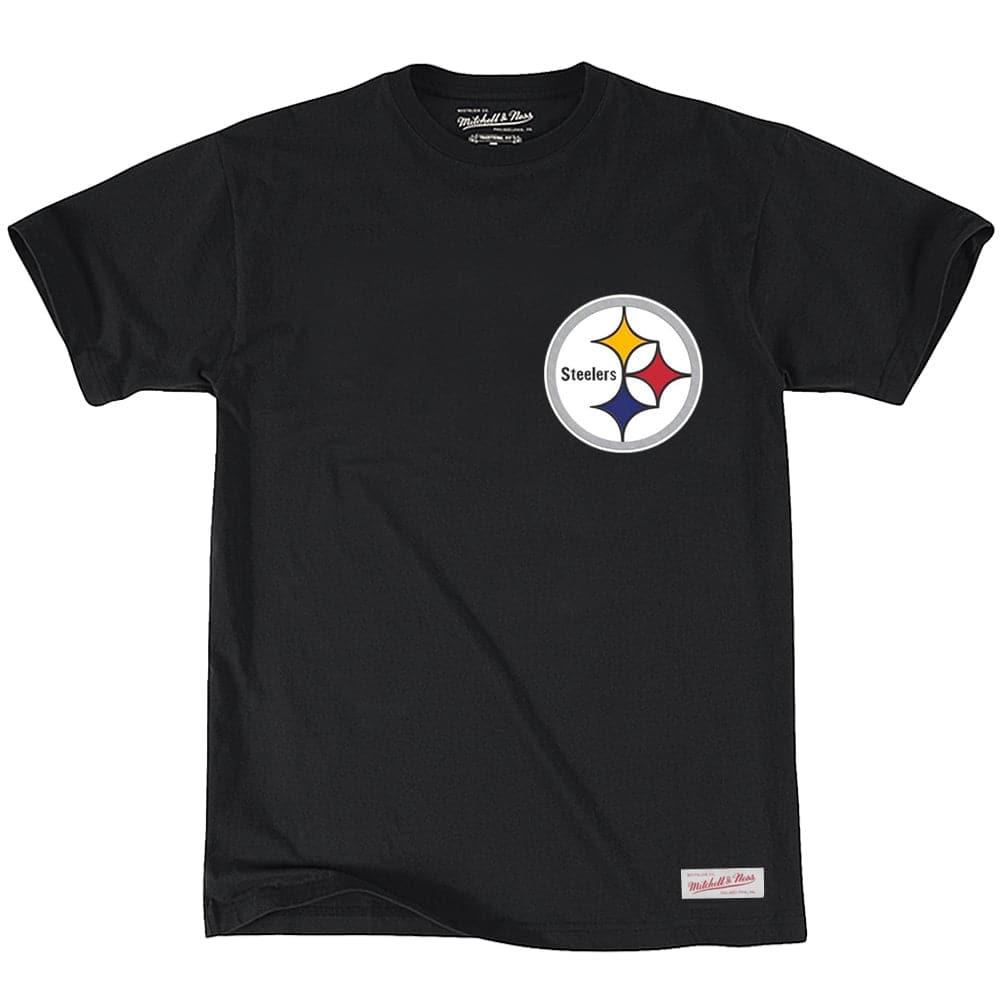Mitchell And Ness T-Shirts Pittsburgh Steelers Mitchell & Ness NFL Retro Repeat T-Shirt - Black