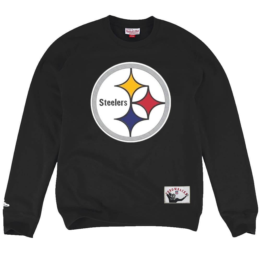 Mitchell And Ness Jumpers Pittsburgh Steelers Mitchell & Ness NFL Throwback Logo Crew Jumper - Black