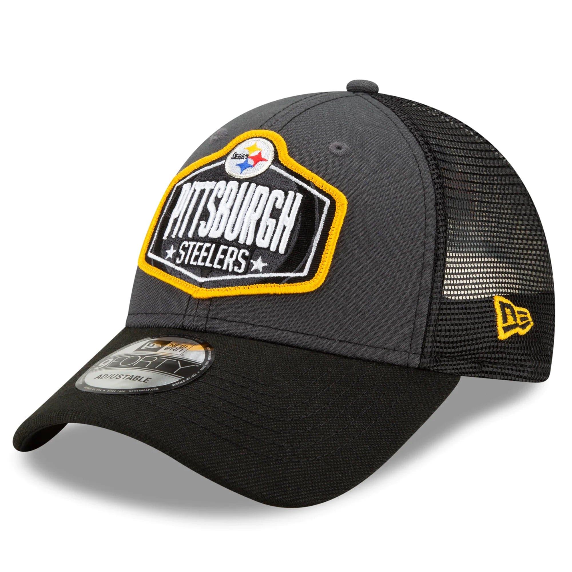 New Era Caps Pittsburgh Steelers New Era 2021 NFL Draft 9FORTY Snapback Curve Hat - Graphite