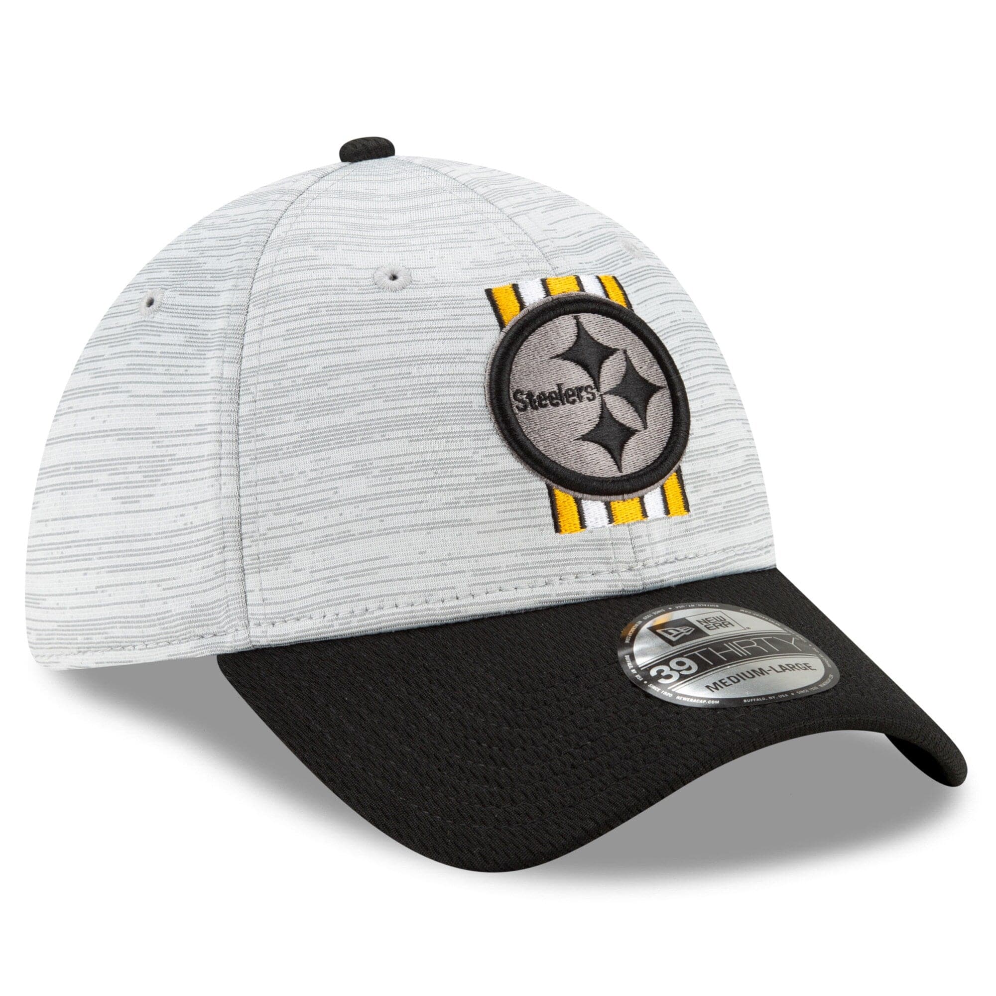 New Era Caps Pittsburgh Steelers New Era NFL 2021 Training Camp 39THIRTY Flex Fit Curve Hat - Grey