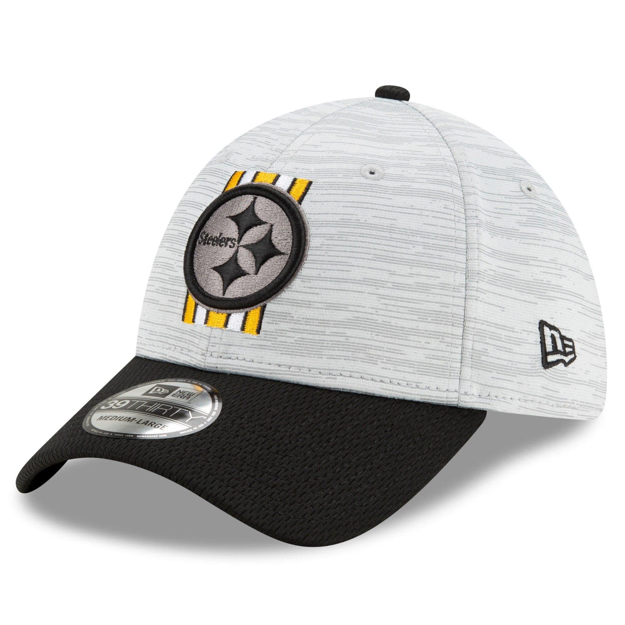 New Era Caps Pittsburgh Steelers New Era NFL 2021 Training Camp 39THIRTY Flex Fit Curve Hat - Grey