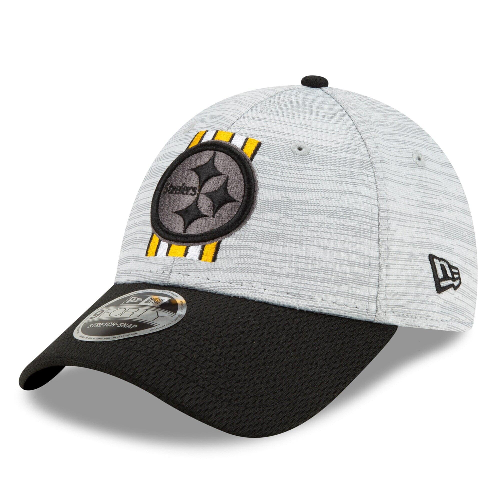 New Era Caps Pittsburgh Steelers New Era NFL 2021 Training Camp 9FORTY Curve Stretch Snapback Hat - Grey