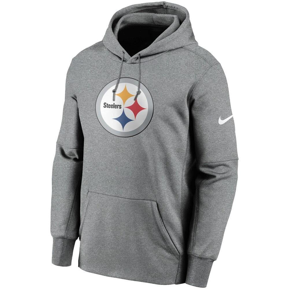 Nike Jumpers Pittsburgh Steelers Nike NFL Prime Logo Therma Hoodie Jumper - Dark Grey Heather