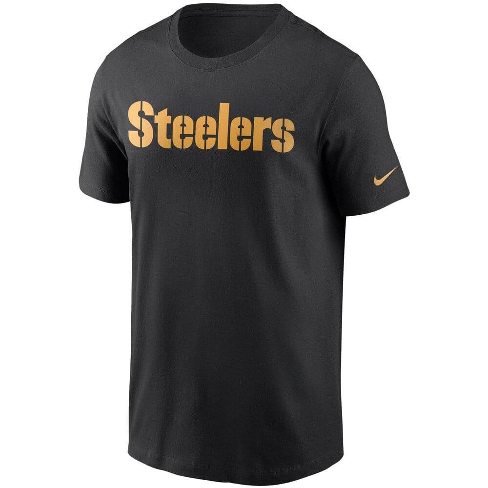 Nike T-Shirts Pittsburgh Steelers Nike NFL Team Wordmark Essential T-Shirt - Black